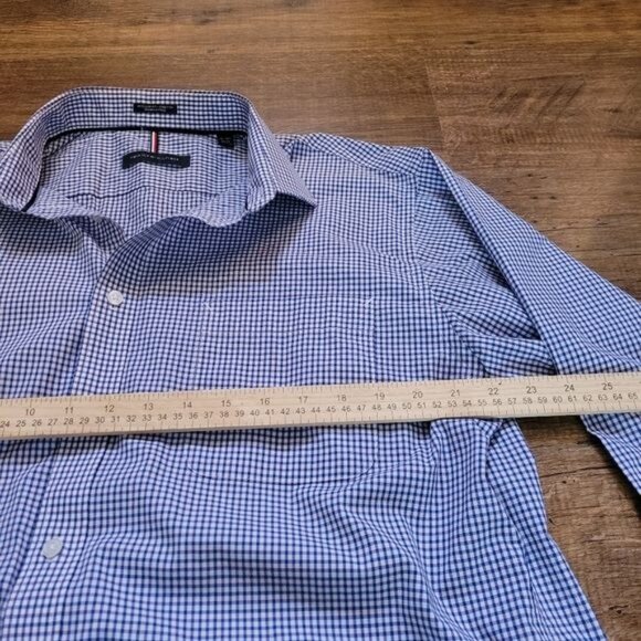 Men's Tommy Hilfiger Regular Fit Stretch Shirt Wrinkle Free Size Large 34 35 - Picture 4 of 9